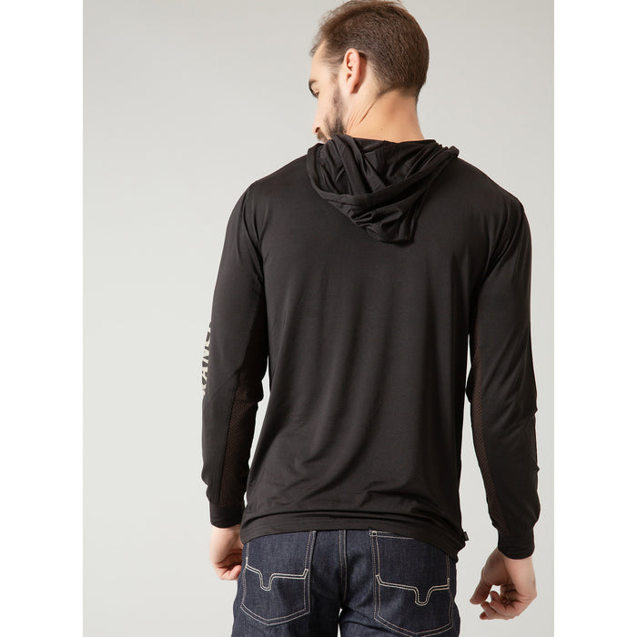 Kimes Ranch Mens Ninja Hood Tech Black Tee