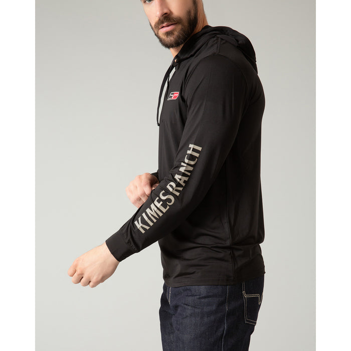 Kimes Ranch Mens Ninja Hood Tech Black Tee