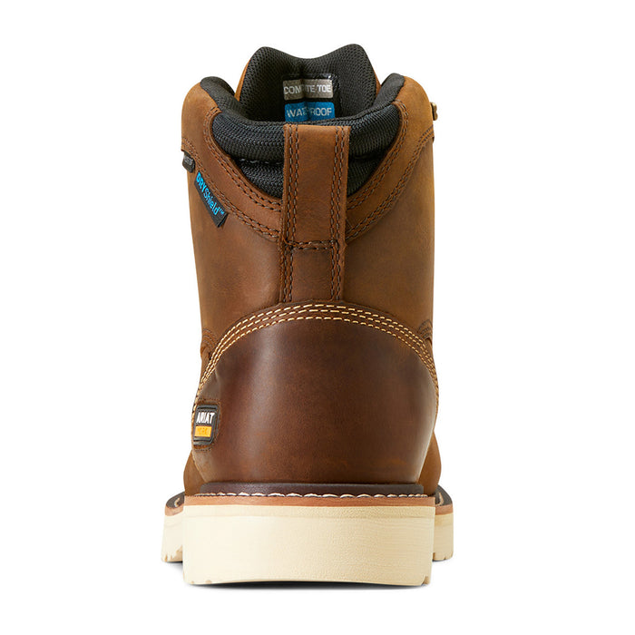 Ariat Men`s Rebar Lift 6In Waterproof Distressed Brown CT Work Boot