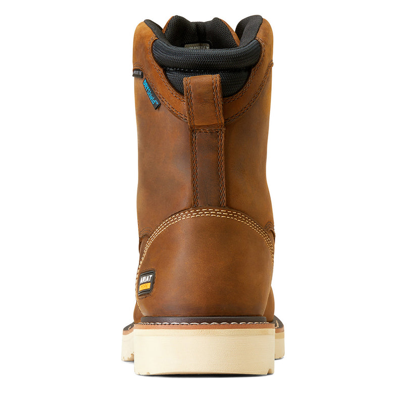 Ariat Mens Rebar Lift 8in Waterproof Distressed Brown CT Work Boot