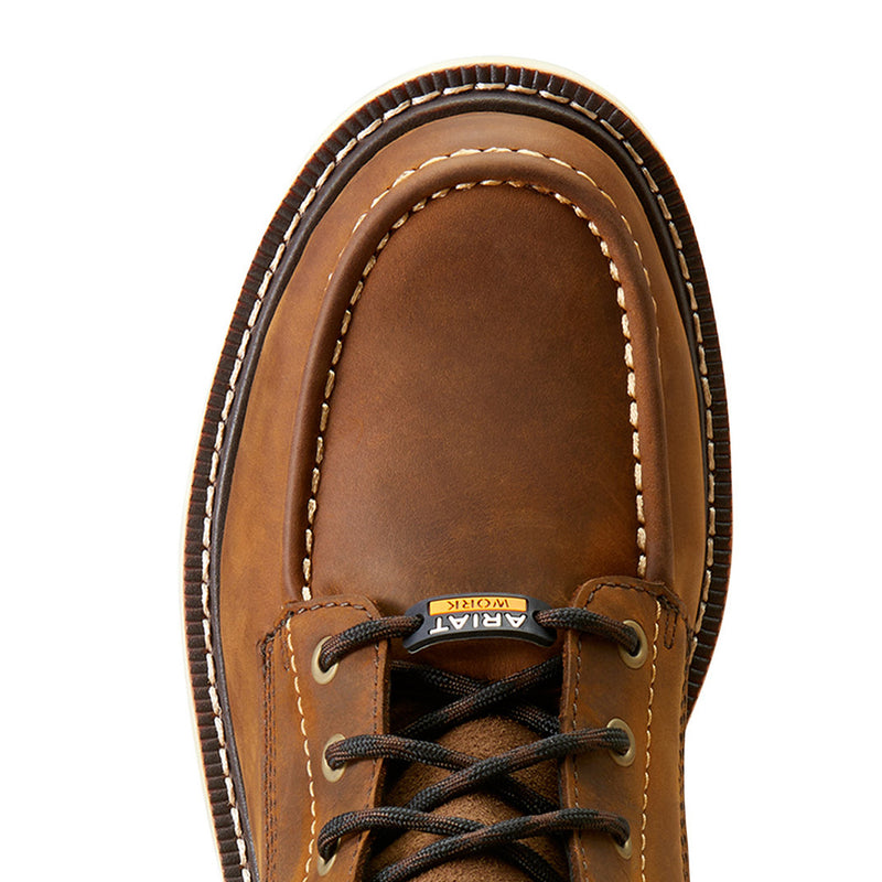 Ariat Mens Rebar Lift 8in Waterproof Distressed Brown CT Work Boot