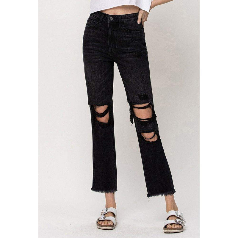 Flying Monkey Womens Super High Distressed Crop Jean