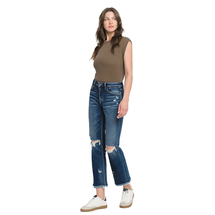 Flying Monkey Ankle Straight Leg Integrated Wash Jeans
