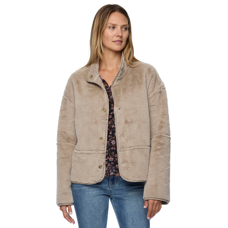 Flag & Anthem Womens Pennington Reversible Faux Fur Jacket