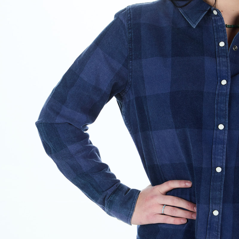 Flag & Anthem Women's Georgianna Classic Navy Plaid Shirt