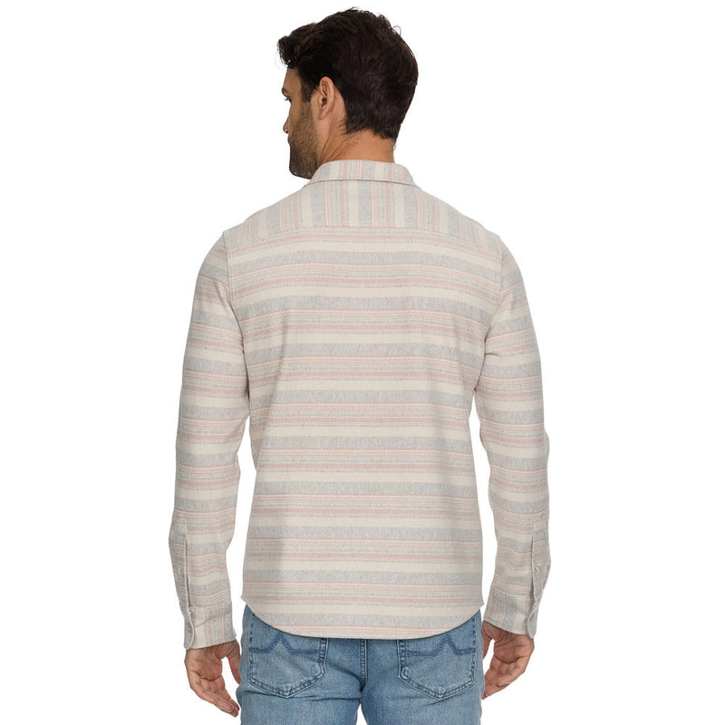 Flag & Anthem Men's CreamGrey Luvene Striped Shirt