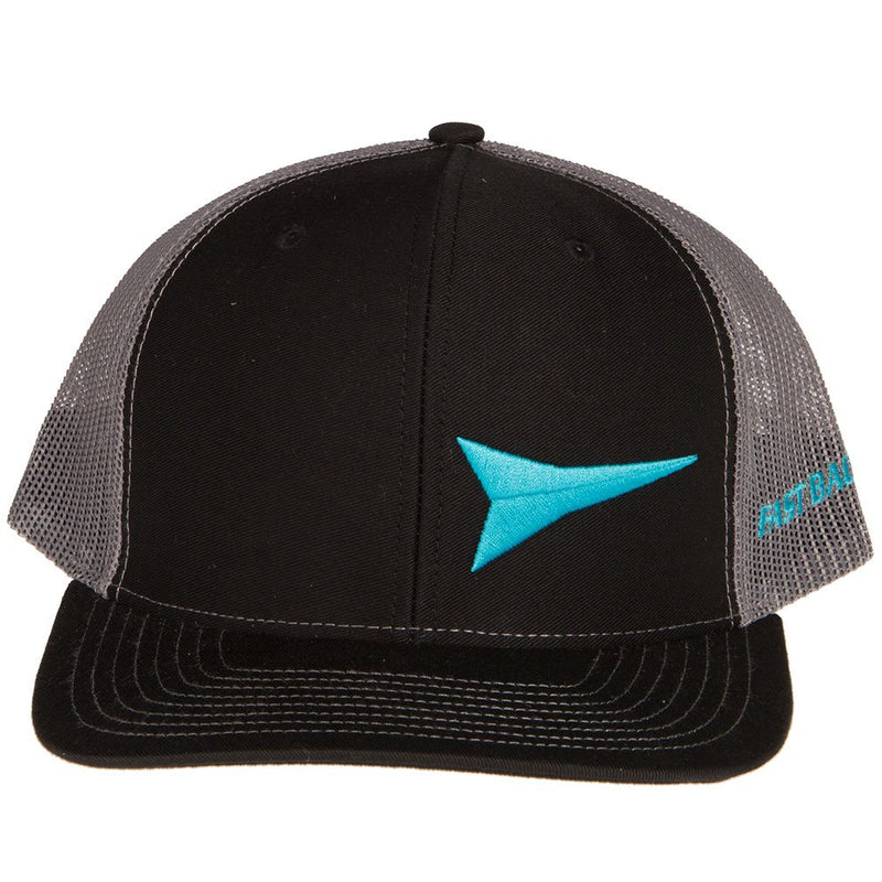 Fast Back Mens Black Cap With Turquoise Logo