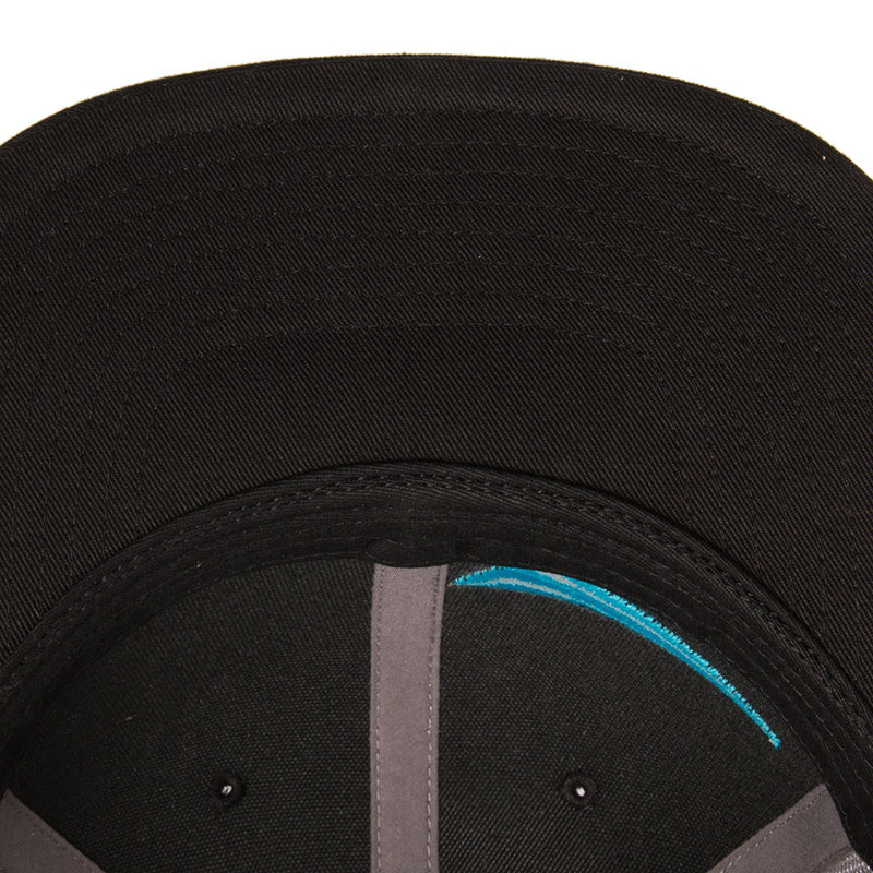 Fast Back Mens Black Cap With Turquoise Logo