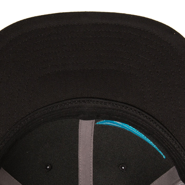 Fast Back Mens Black Cap With Turquoise Logo
