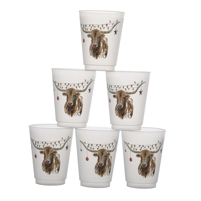 Taylor Paladino Christmas Longhorn Frosted Cup