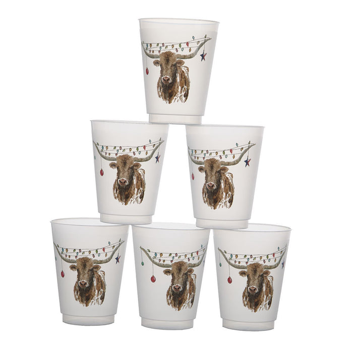 Taylor Paladino Christmas Longhorn Frosted Cup