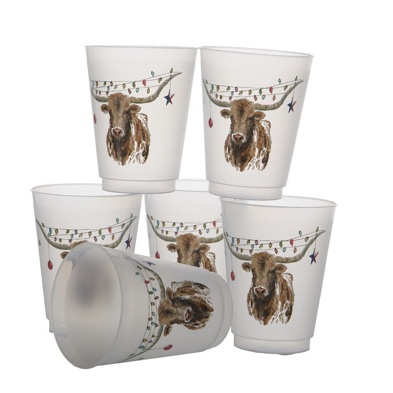 Taylor Paladino Christmas Longhorn Frosted Cup