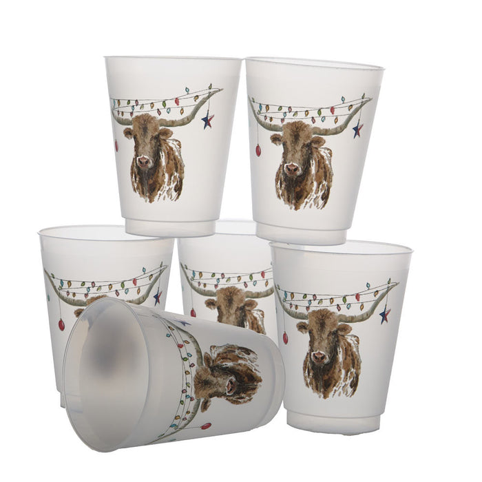 Taylor Paladino Christmas Longhorn Frosted Cup