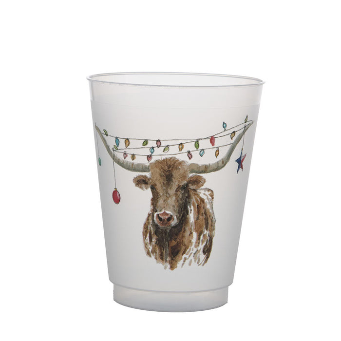 Taylor Paladino Christmas Longhorn Frosted Cup