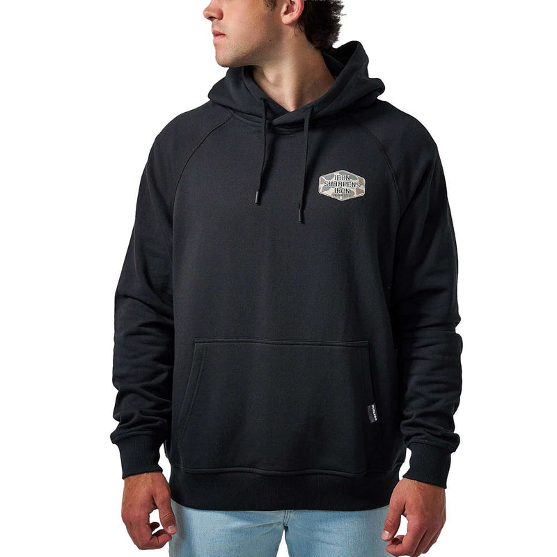 Burlebo Men's Black Iron Sharpens Iron Fleece Hoodie