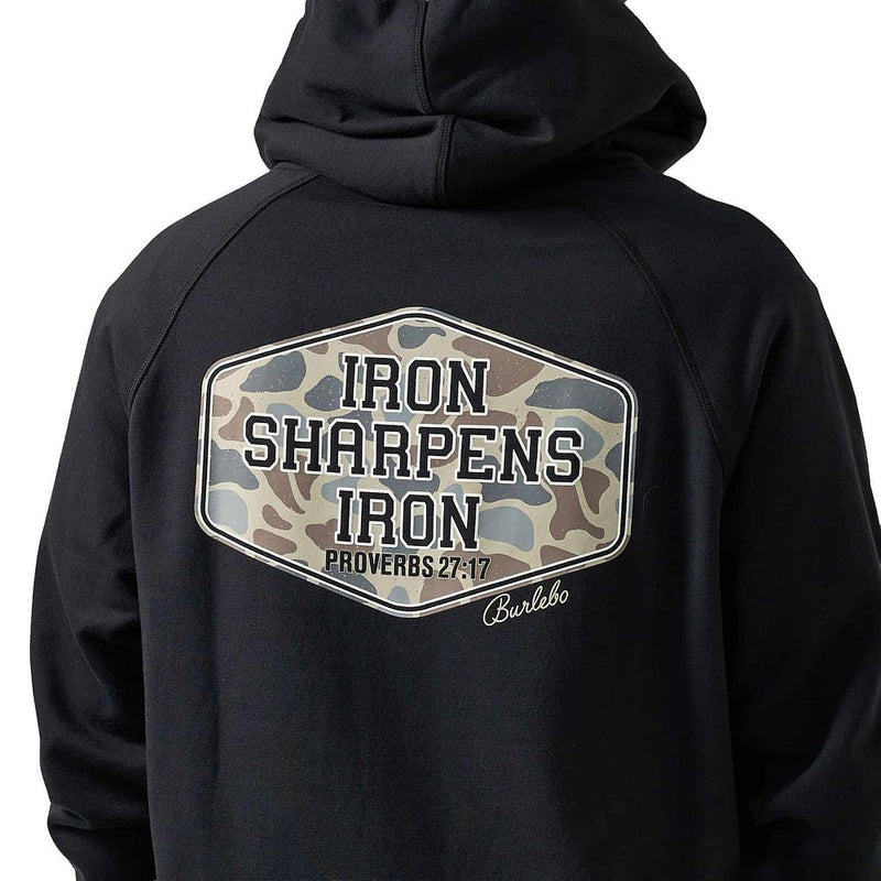 Burlebo Men's Black Iron Sharpens Iron Fleece Hoodie