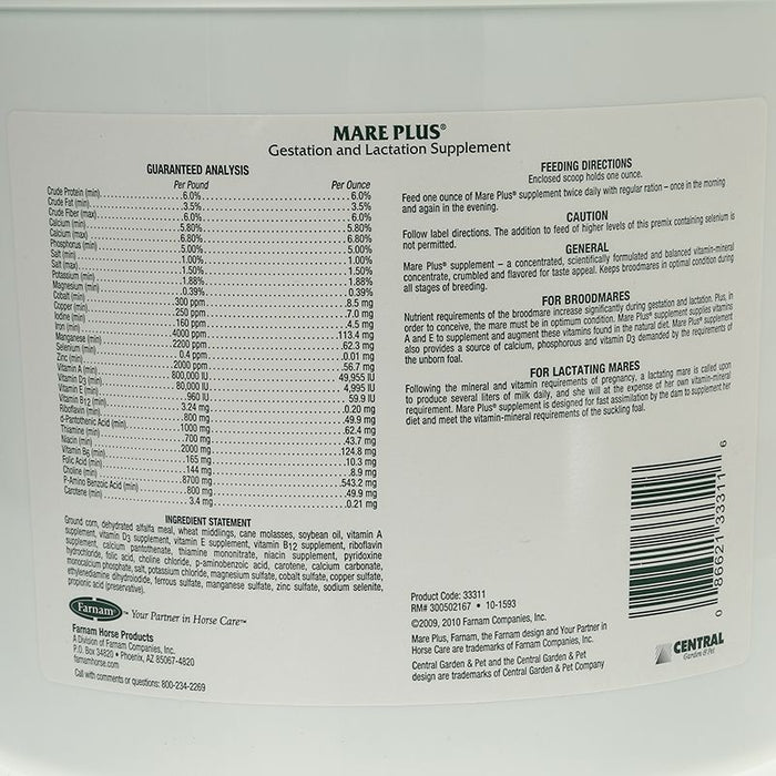 Farnam Mare Plus Gestation Lacation Supplement for Horses 7.5lb