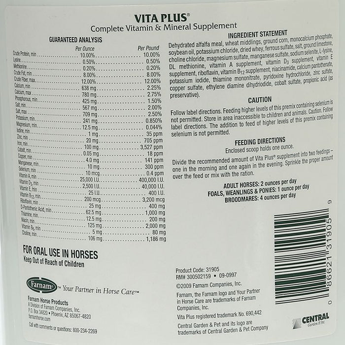 Farnam Vita Plus Complete Vitamin/Mineral 3lb