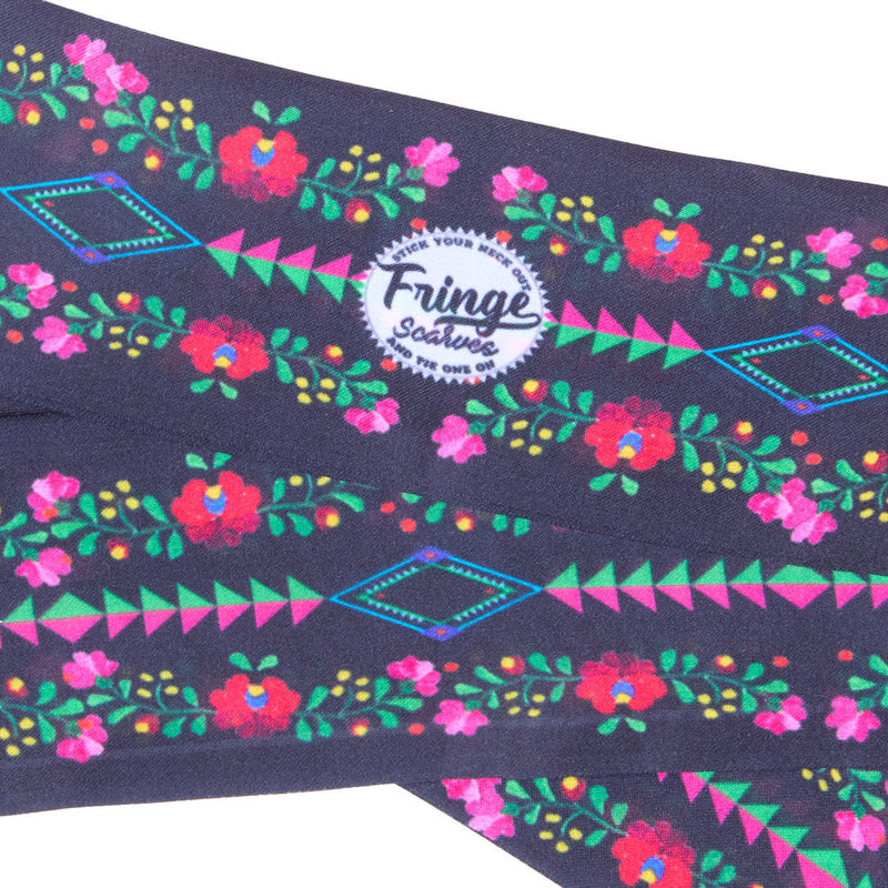 Fringe Scarves Fiesta Black Twilly