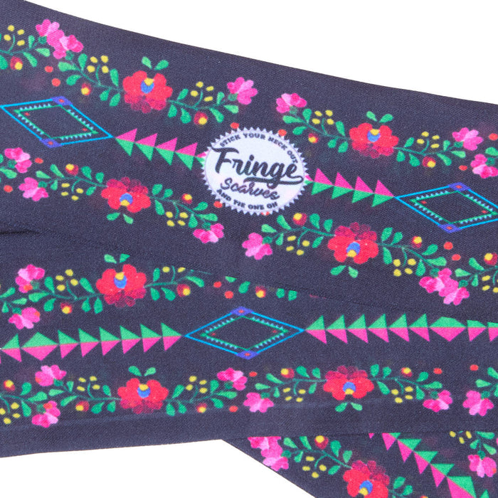 Fringe Scarves Fiesta Black Twilly