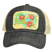 Mcintire Saddlery Women's Painted Floral Denim Cap