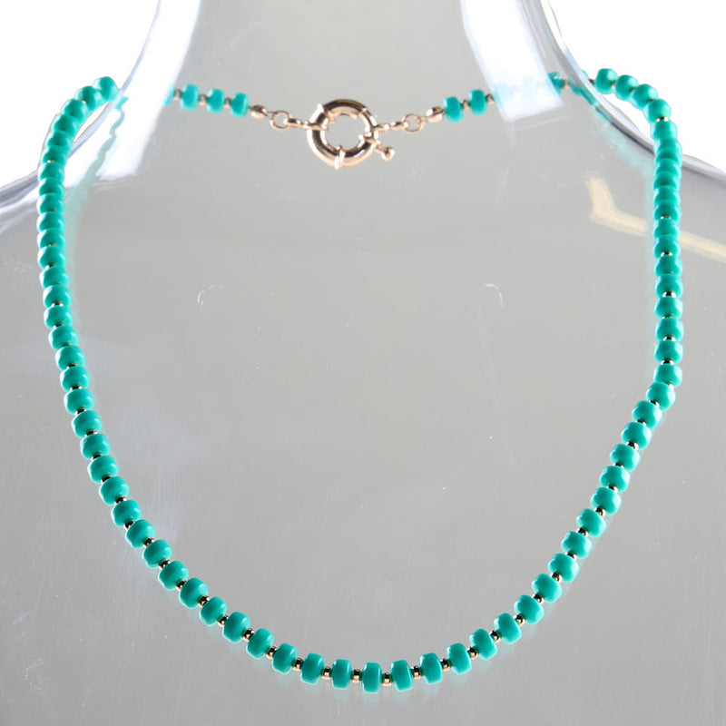 NRS Gold & Turquoise Beaded Necklace