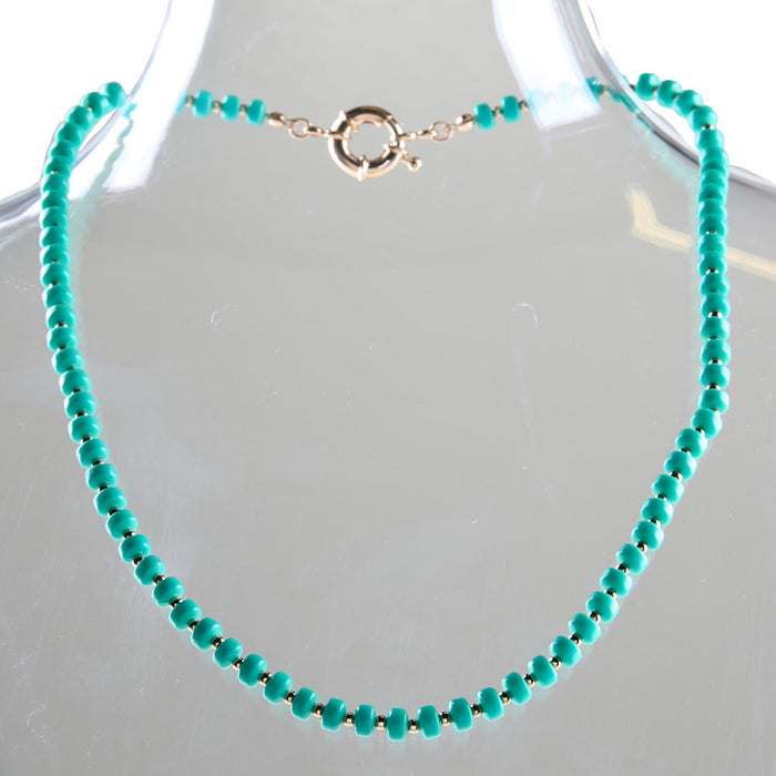 NRS Gold & Turquoise Beaded Necklace