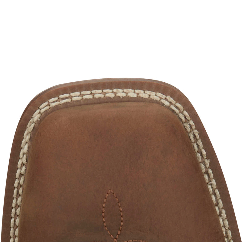 Justin Boot Company Mens Frontier Guy Brown Vamp 11in Orange Cowhide Top