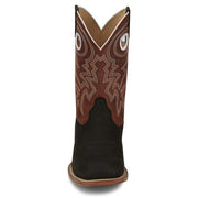 Justin Boot Company Mens Frontier Tuf Black Vamp 11in Red Cowhide Top