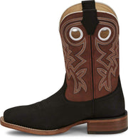 Justin Boot Company Mens Frontier Tuf Black Vamp 11in Red Cowhide Top