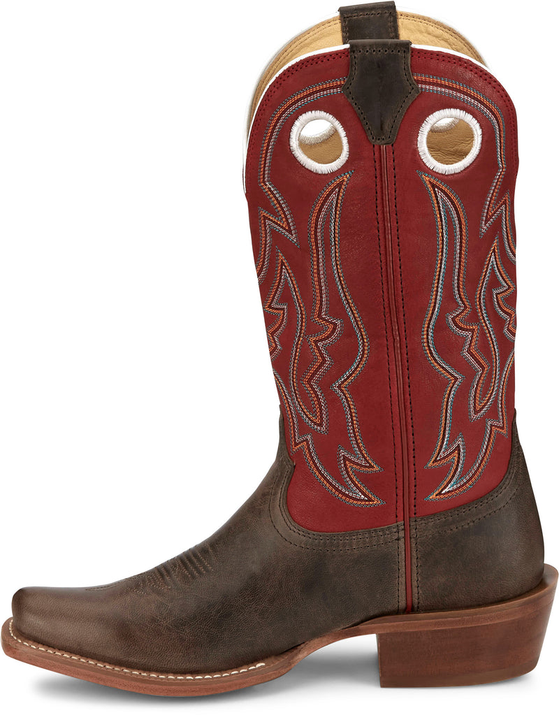 Justin Boot Company Men`s Frontier Ante Up Hickory 13in Red Goat Top