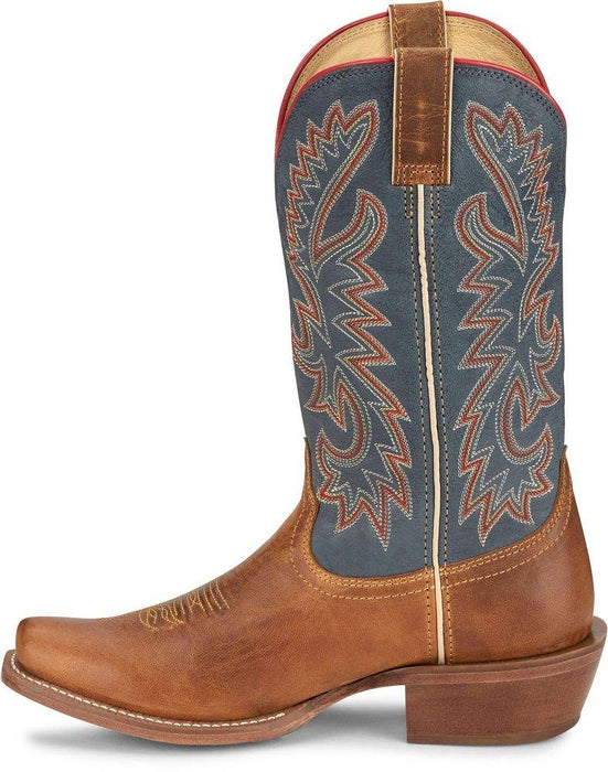 Justin Boot Company Men s Frontier Show Off Oily Tan 13in Royal Blue Top