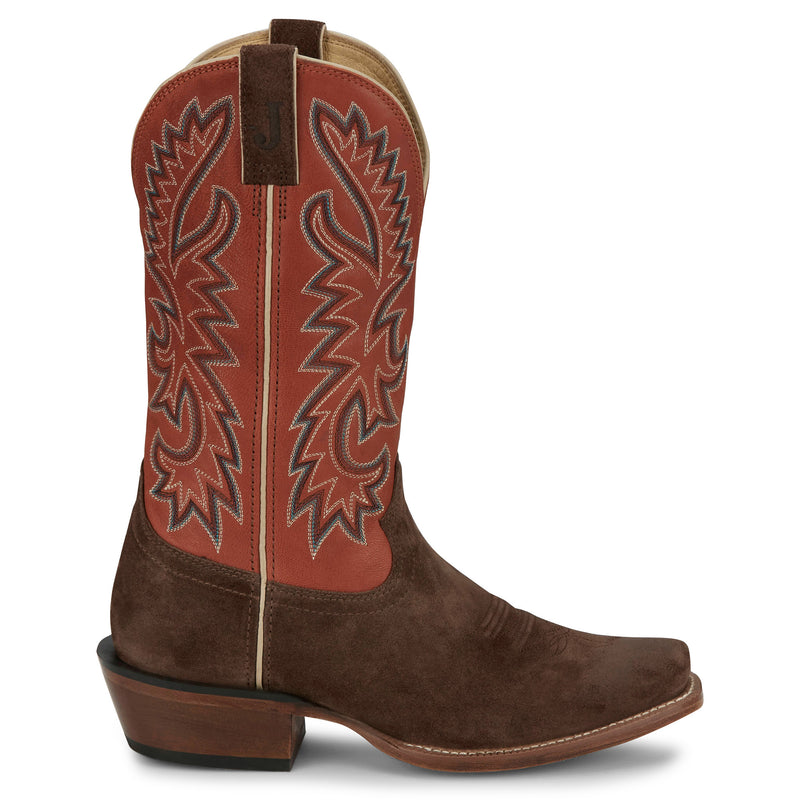 Justin Boot Company Men`s Frontier Jimmmy Russett Brown Sunrise Orange Top