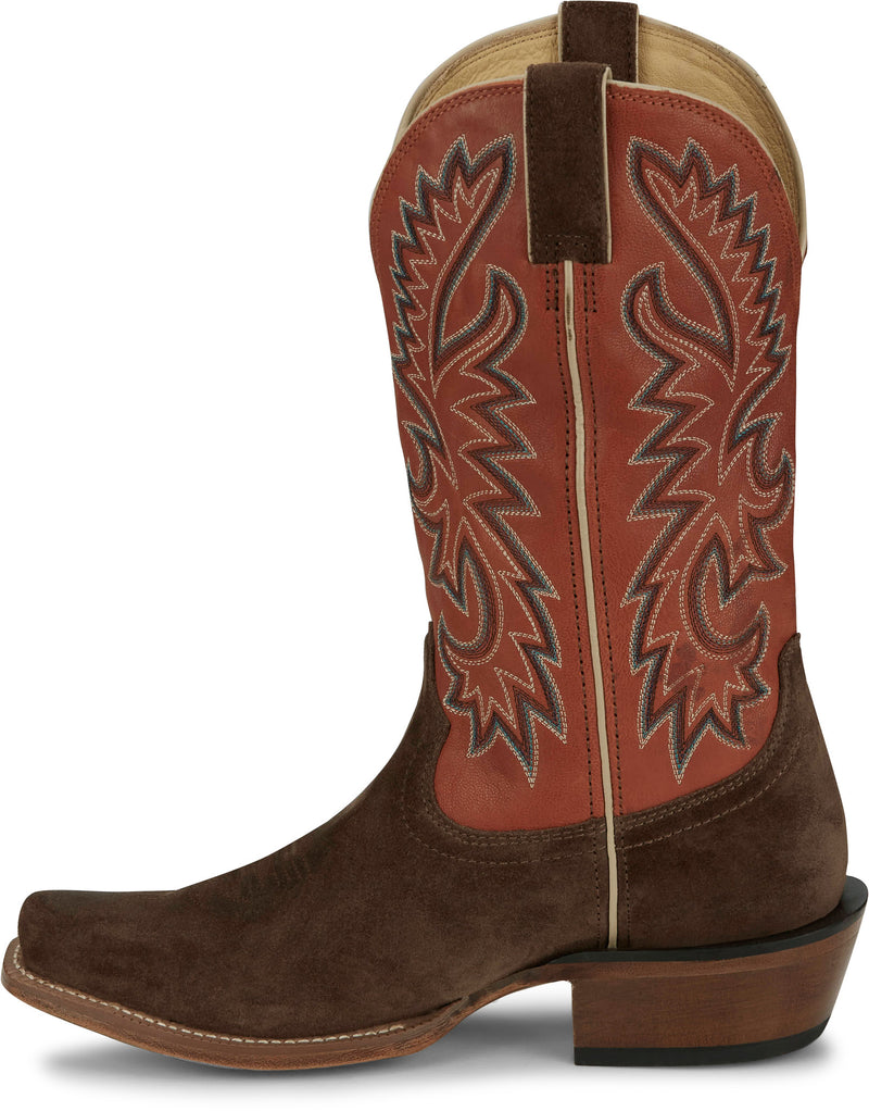 Justin Boot Company Men`s Frontier Jimmmy Russett Brown Sunrise Orange Top