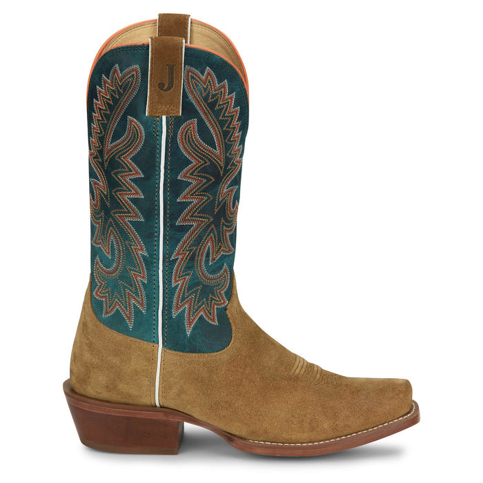 Justin Boot Company Men`s Frontier Jimmy Off Wheat 13In Green Top Cowboy Boot