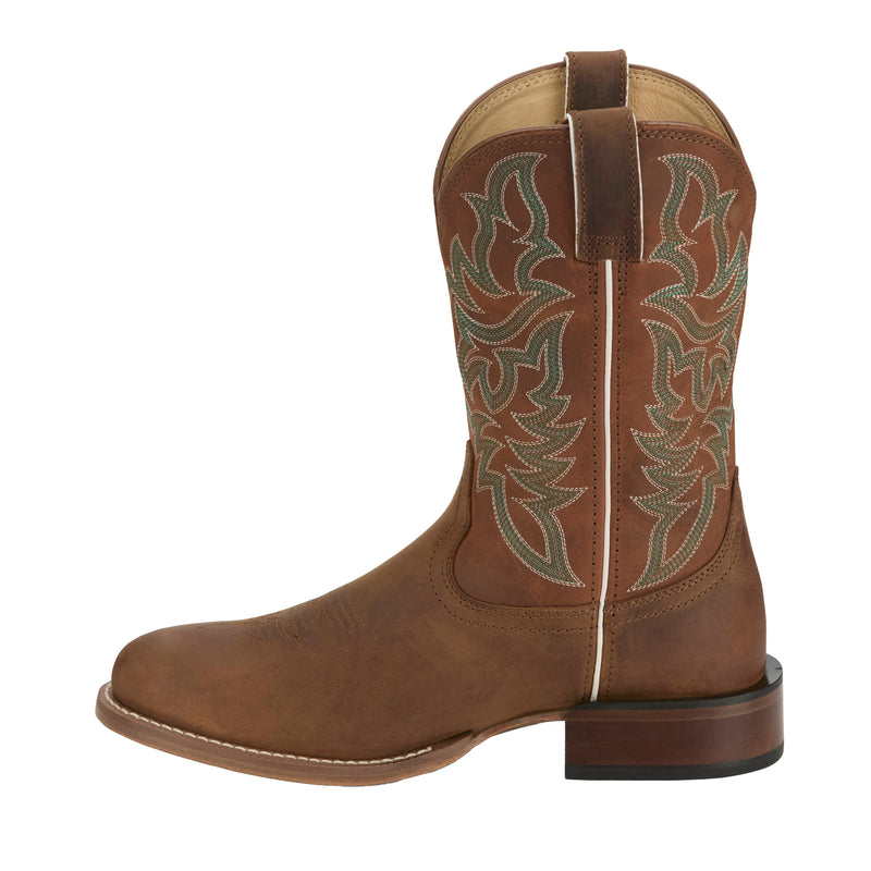 Justin Boot Company Mens Frontier Disco Man Sunset Brown 11In Orange Cowhide Top Cowboy Boot