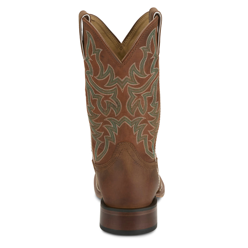 Justin Boot Company Mens Frontier Disco Man Sunset Brown 11In Orange Cowhide Top Cowboy Boot