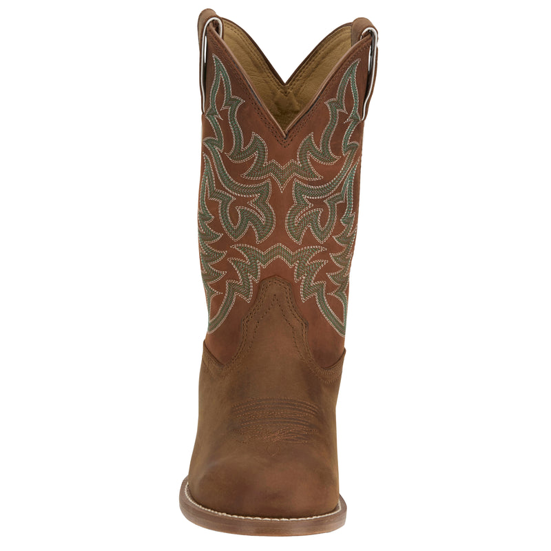 Justin Boot Company Mens Frontier Disco Man Sunset Brown 11In Orange Cowhide Top Cowboy Boot