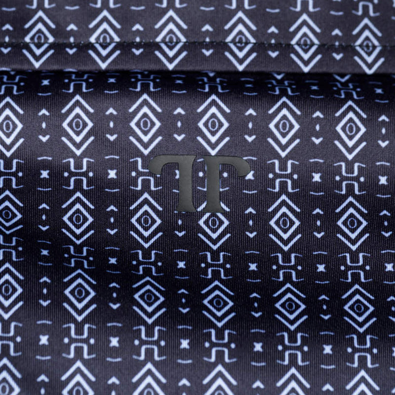 Ferrell Brands Inc Mens Black Print Polo