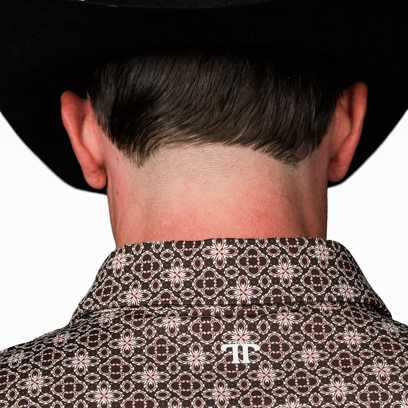 Ferrell Brands Inc The Lane Brown Snap Polo