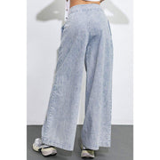 Flying Tomato Women's Denim Striped Wide Leg Pants
