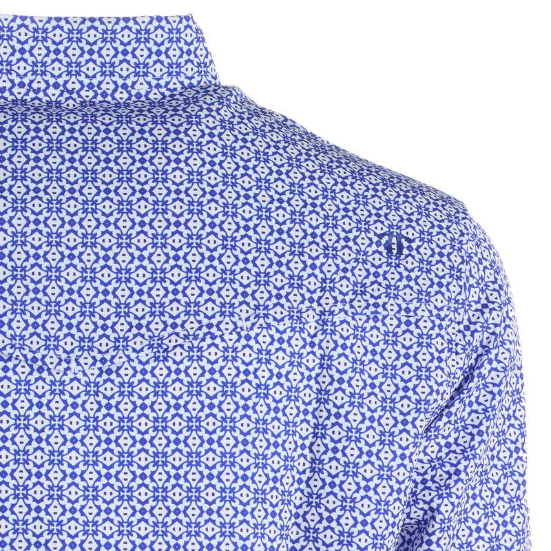 Ferrell Brands Inc Brand Mens Blue Vented Pearl Snap Shirt