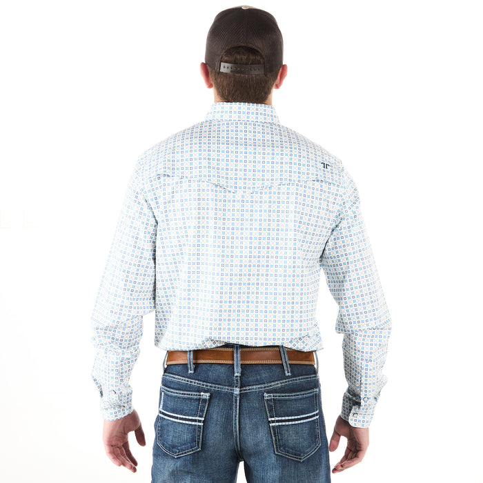 Ferrell Brands Inc Men's Turquoise and White Snap Shirt