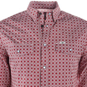 Ferrell Brands Inc Men's Red Long Sleeve Vented Snap Shirt