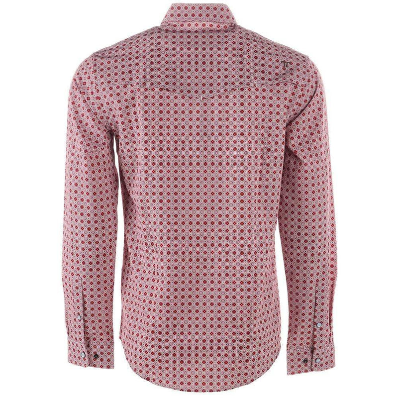 Ferrell Brands Inc Men's Red Long Sleeve Vented Snap Shirt