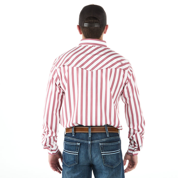 Ferrell Brands Inc Men's Red and White Striped Vented Snap Shirt