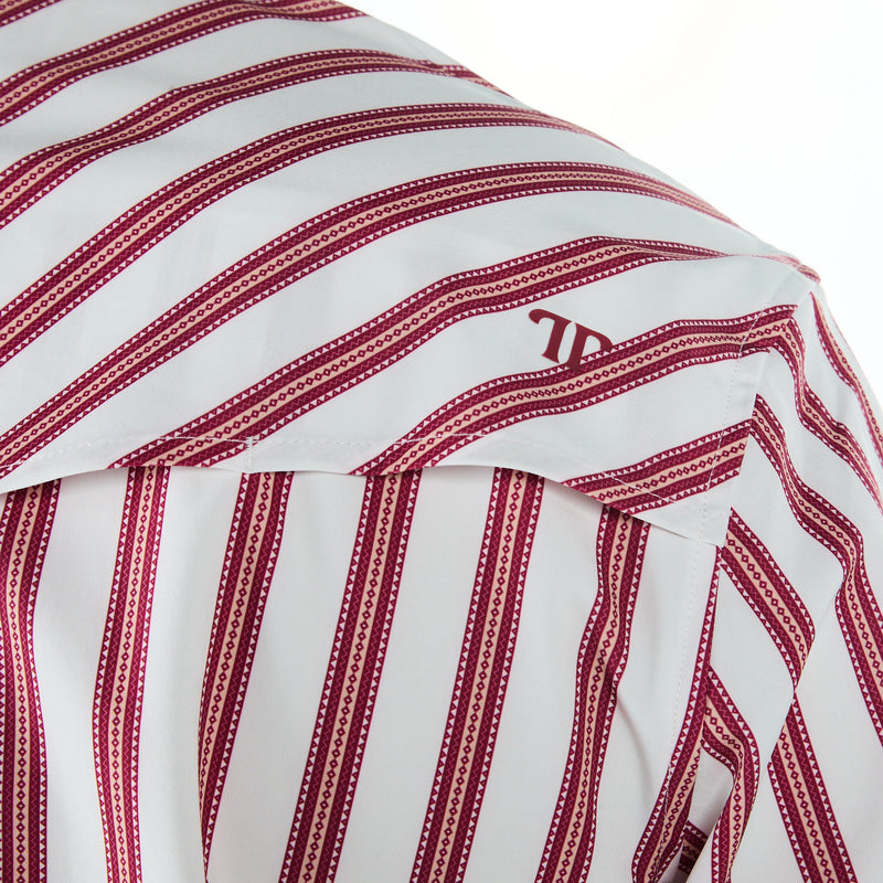 Ferrell Brands Inc Men's Red and White Striped Vented Snap Shirt