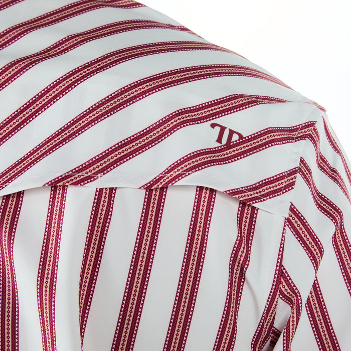 Ferrell Brands Inc Men's Red and White Striped Vented Snap Shirt