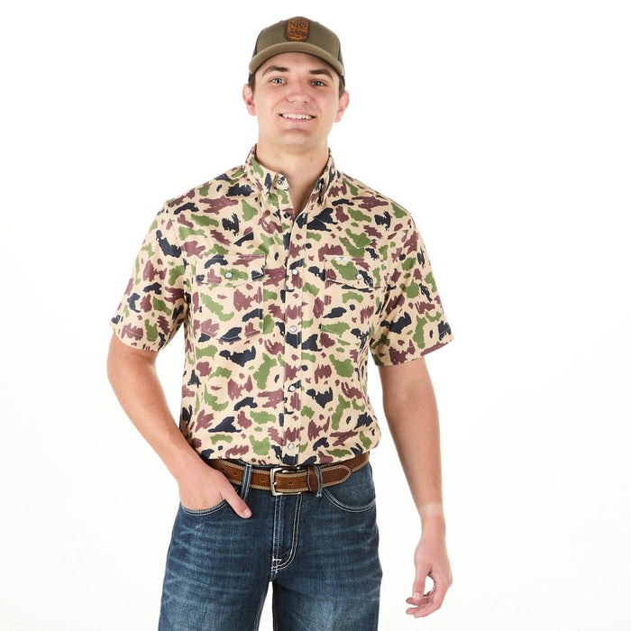 Ferrell Brands Inc Men's Camo Short Sleeve Snap Shirt