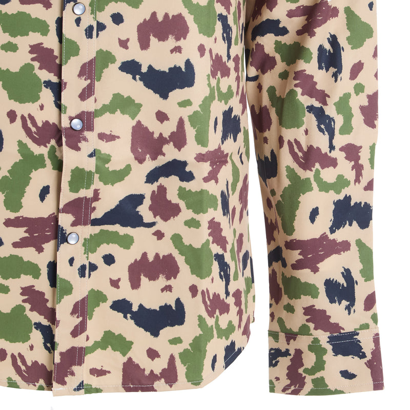 Ferrell Brands Inc Brand Mens Camo Vented Long Sleeve Pearl Snap Shirt